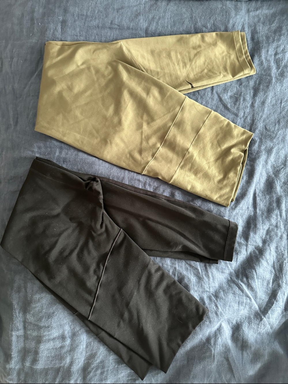 Nike Maternity Olive Green & Black Dri-fit Leggings Duo